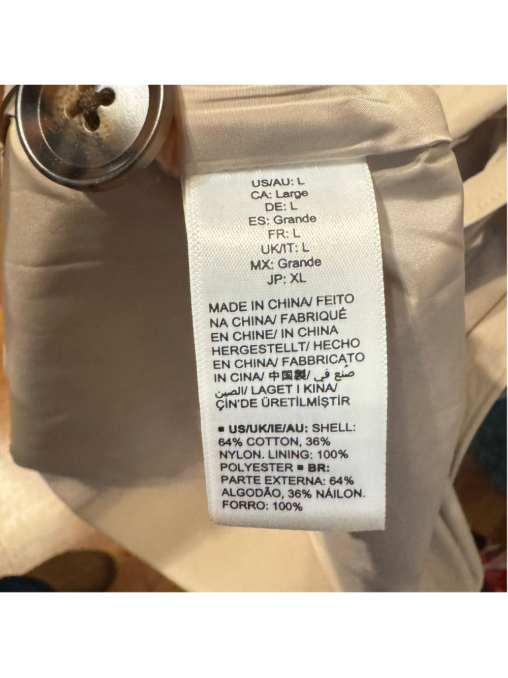 Size L The Drop Noa Beige Classic Double Breasted Lightweight Long Trench Coat - Picture 7 of 7